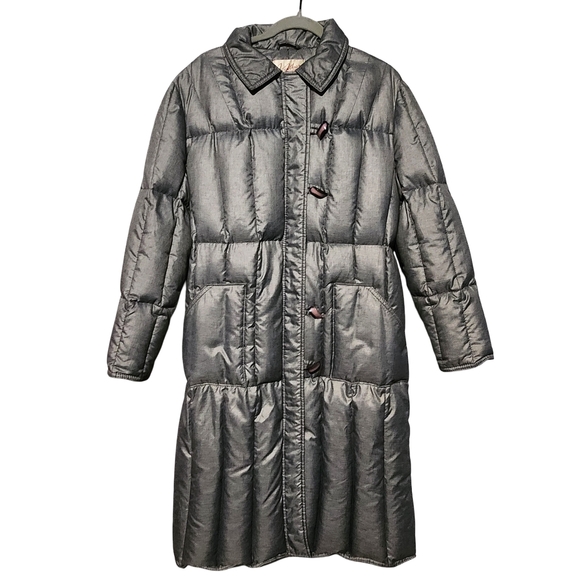 JAYWEAR ORIGINALS Coat Womens Medium Gray Long Puffer Quilted Winter Vintage 90s - Picture 3 of 10